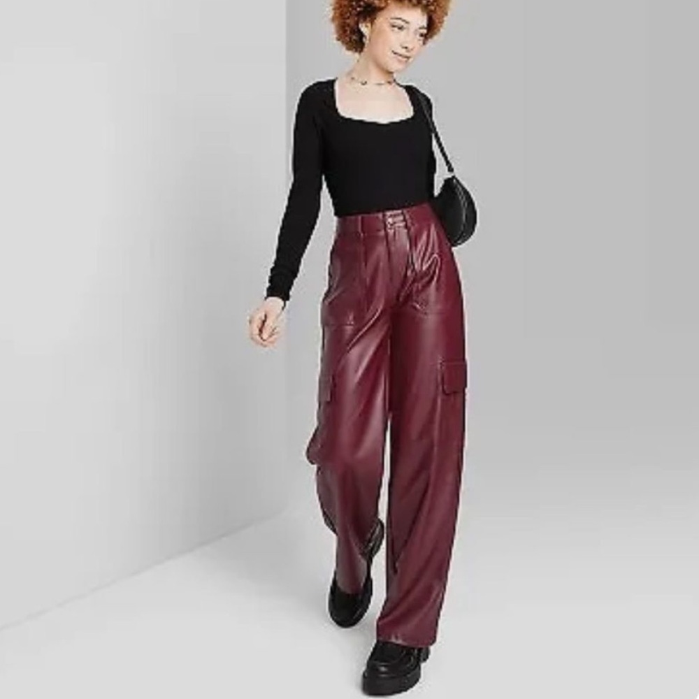 Wild Fable Red High-Waisted Trousers